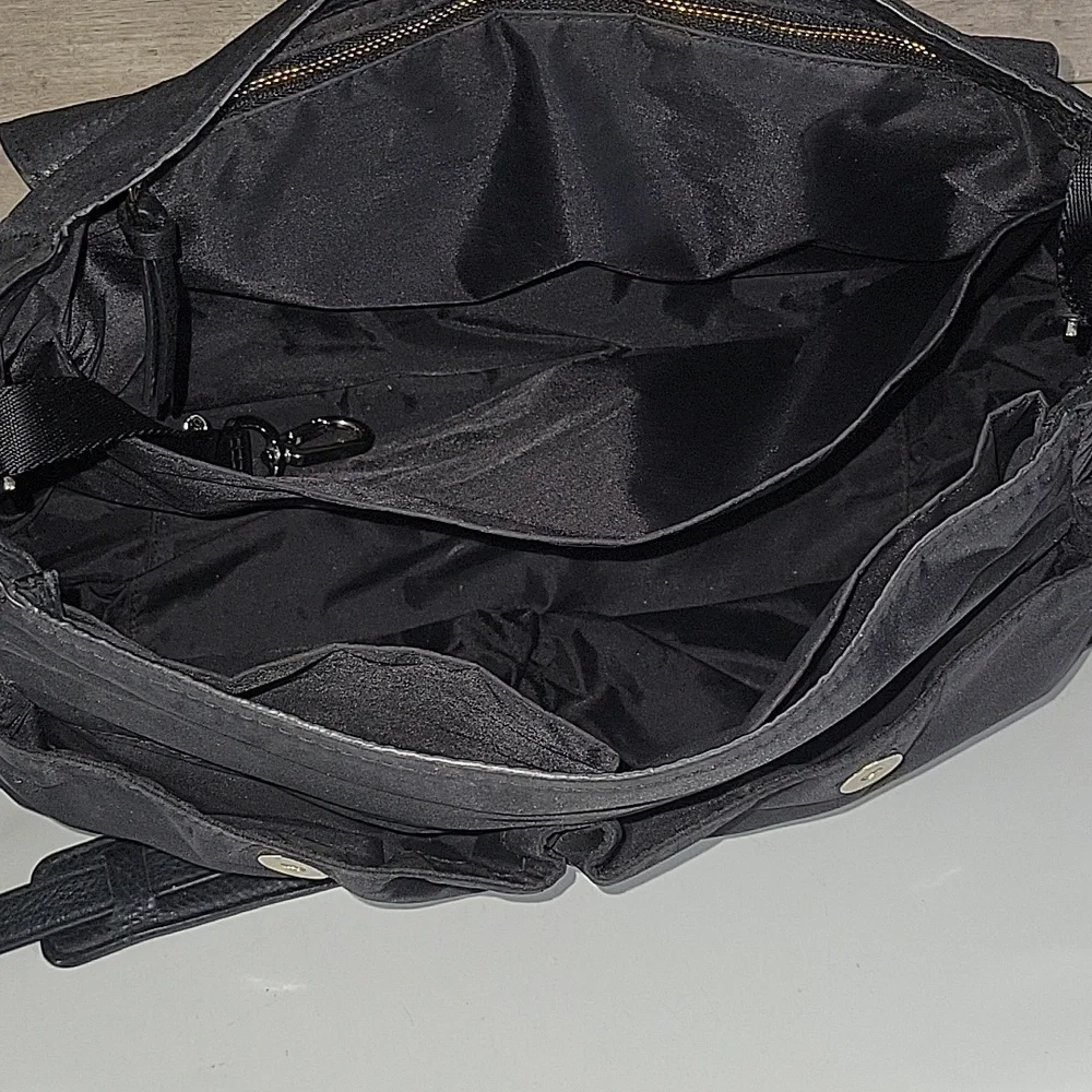 Tory Burch Black Nylon/Leather Baby Diaper Crossbody Bag